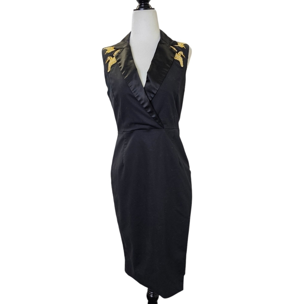 Altuzarra for target with golden bird embroidered knee length dress